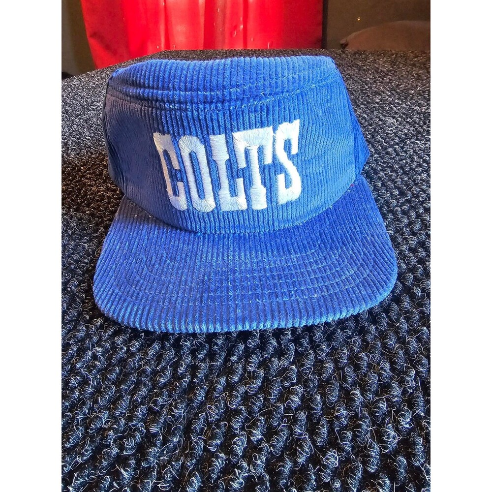Vintage Indianapolis Colts Corduroy Snapback Hat New Era Pro Design NFL USA